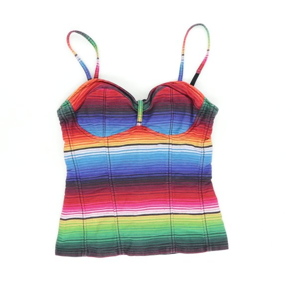 Royal Bones Tops - Royal Bones Daang Striped Corset Spaghetti Strap